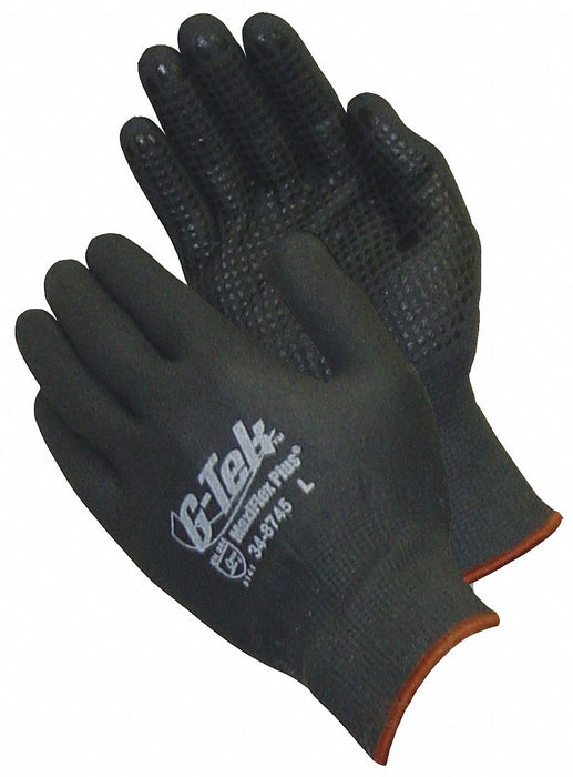 Coated Gloves L Black Nylon PK12