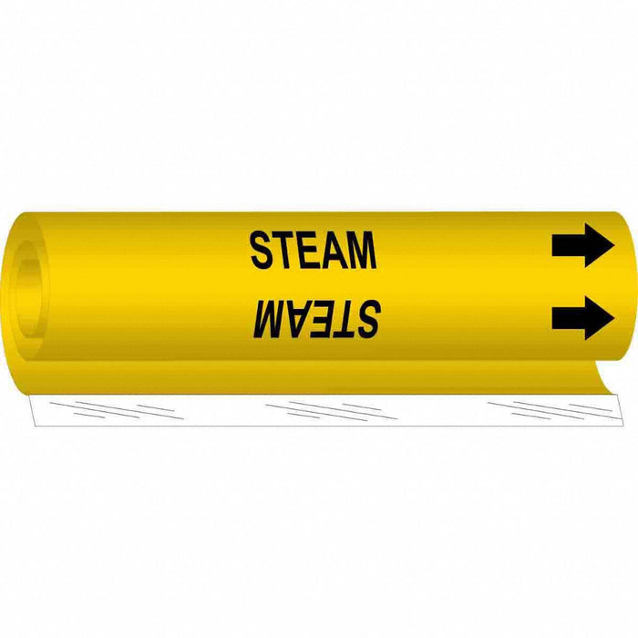 Pipe Marker Steam 9 in H 8 in W