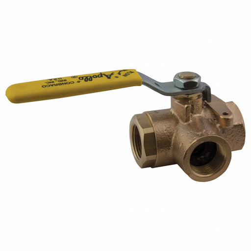 Manual 3-Way Ball Valve 1 1/4 Bronze