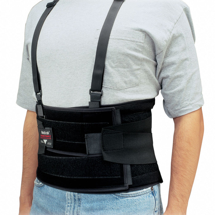 Back Support w/Suspenders Black L