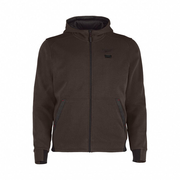 Heated Hoodie XL Zipper Brown Brown