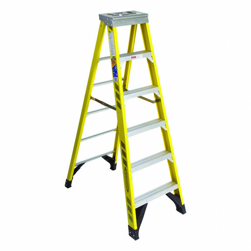 Stepladder Fiberglass 6 ft H 375 lb Cap