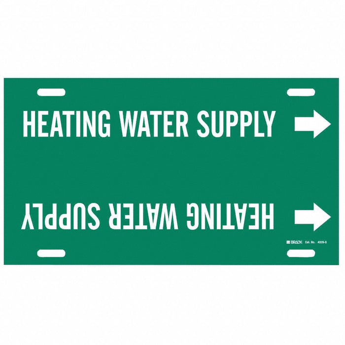 Pipe Marker Heating Water Supply 10in H