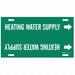 Pipe Marker Heating Water Supply 10in H
