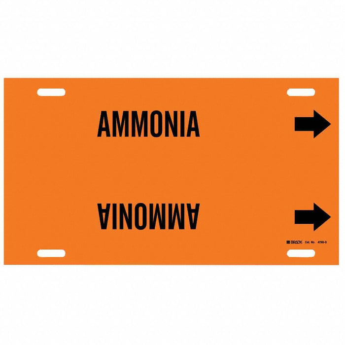 Pipe Marker Ammonia 10 in H 24 in W