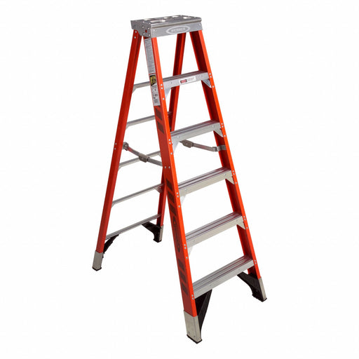 Stepladder Fiberglass 6 ft H 375 lb Cap