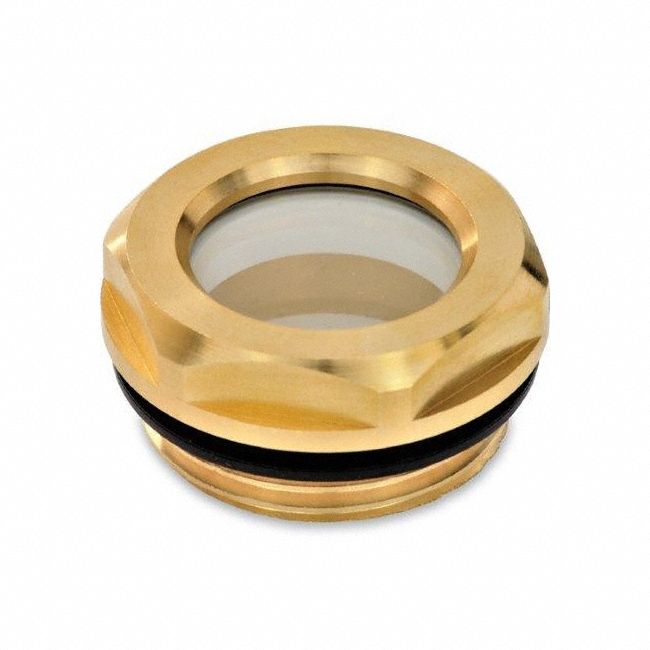 Sight Glass Brass 23 mm Hex Thick