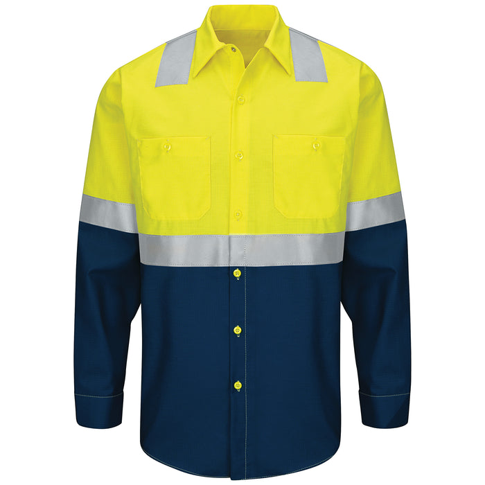 Men's Hi-Visibility Long Sleeve Ripstop Work Shirt - Type R, Class 2