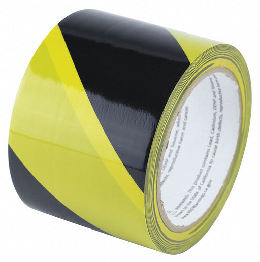 Floor Tape Black/Yellow 3 inx54 ft Roll