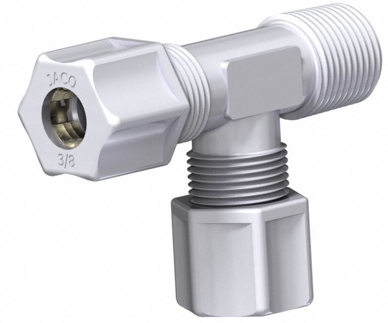 Male Run Tee 2 1/4 L White 220 psi PK5