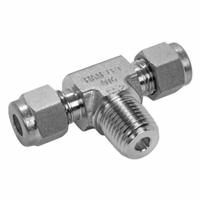 Tee SS Tube 1/4  Tube 1/4  MNPT 1/8 