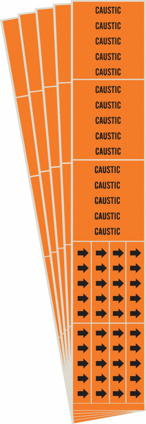 Pipe Marker Adhesive Black Caustic PK5