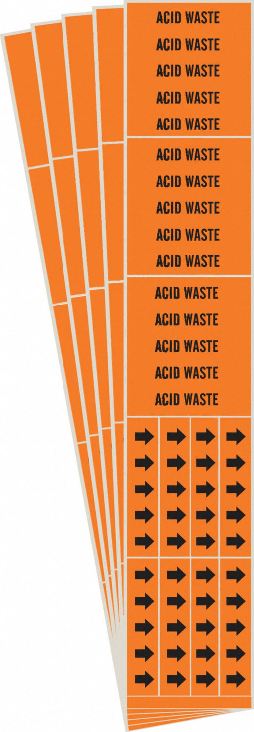 Pipe Marker Black Acid Waste PK5