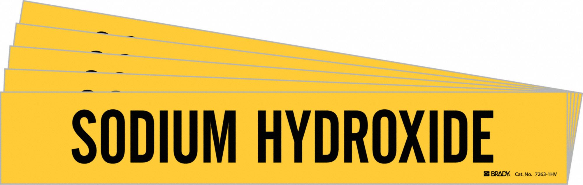 Pipe Marker Black Sodium Hydroxide PK5