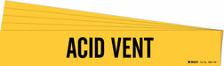 Pipe Marker Adhesive Black Acid Vent PK5