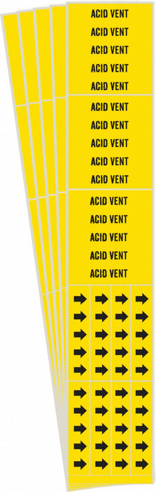 Pipe Marker Adhesive Black Acid Vent PK5