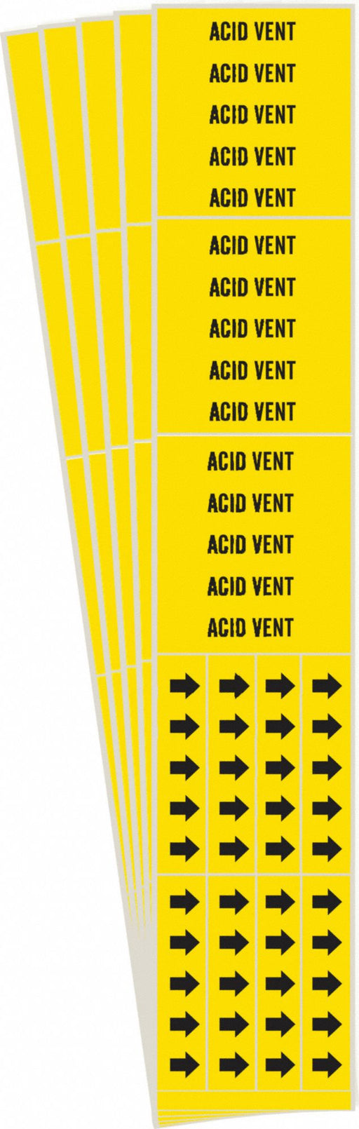 Pipe Marker Adhesive Black Acid Vent PK5