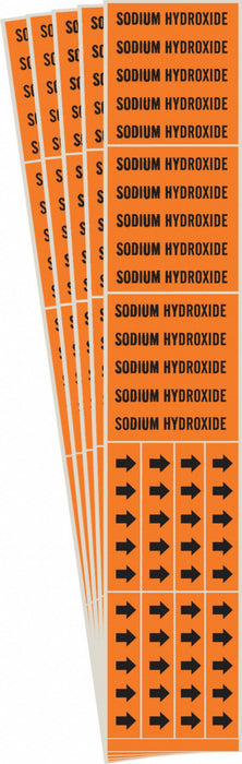 Pipe Marker Black Sodium Hydroxide PK5