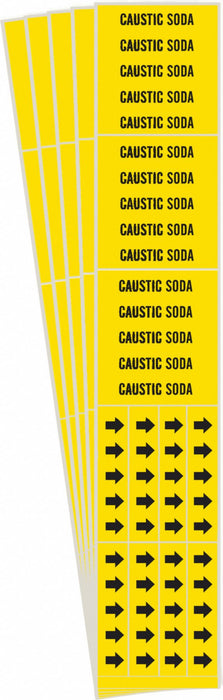 Pipe Marker Black Caustic Soda PK5