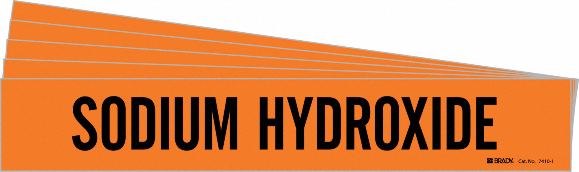 Pipe Marker Black Sodium Hydroxide PK5