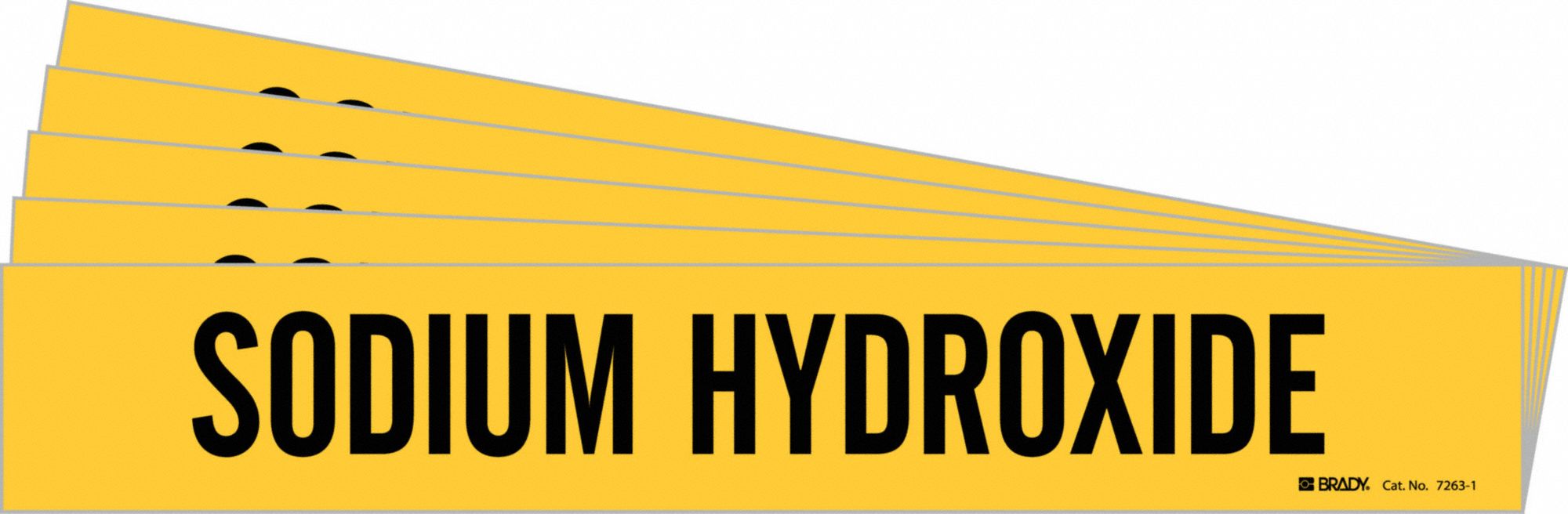 Pipe Marker Black Sodium Hydroxide PK5