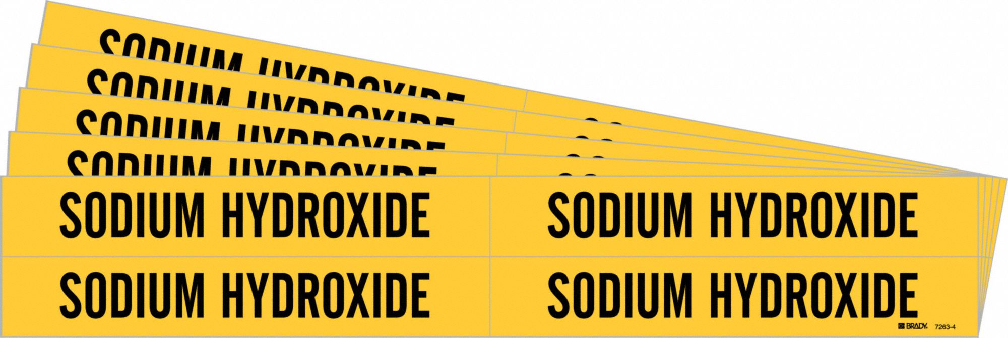 Pipe Marker Black Sodium Hydroxide PK5