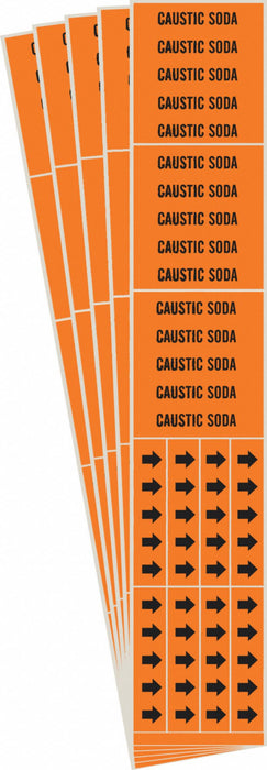 Pipe Marker Black Caustic Soda PK5