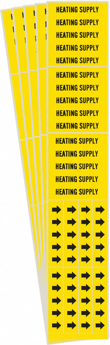 Pipe Marker Black Heating Supply PK5