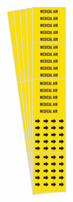 Pipe Marker Black Medical Air PK5
