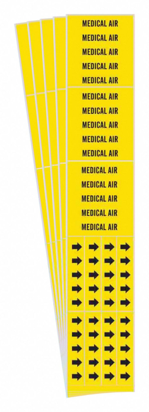 Pipe Marker Black Medical Air PK5