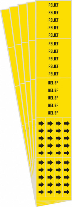 Pipe Marker Adhesive Black Relief PK5