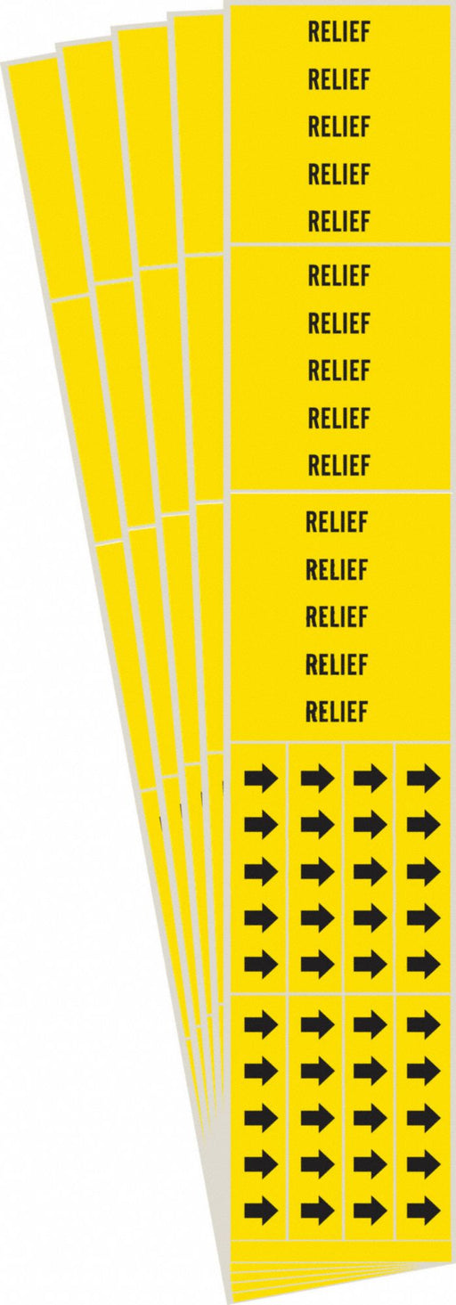 Pipe Marker Adhesive Black Relief PK5