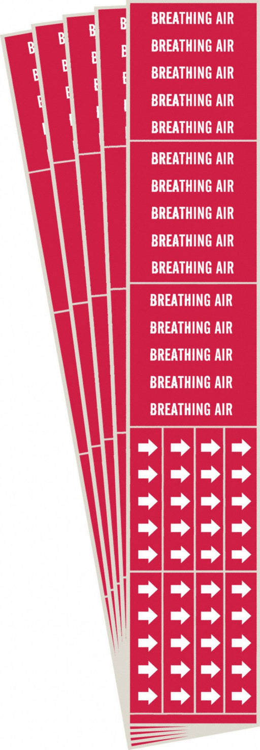 Pipe Marker White Breathing Air PK5