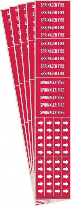 Pipe Marker White Sprinkler Fire PK5