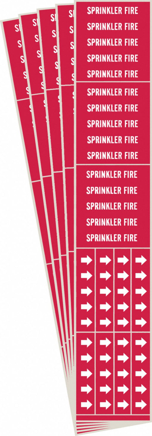 Pipe Marker White Sprinkler Fire PK5