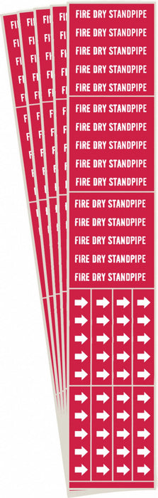 Pipe Marker White Fire Dry Standpipe PK5