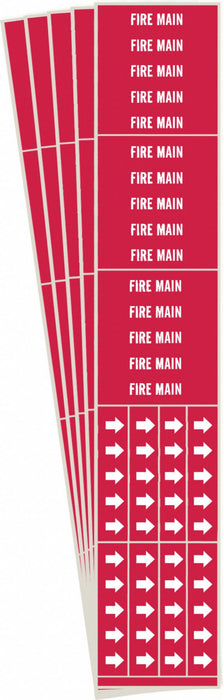 Pipe Marker Adhesive White Fire Main PK5