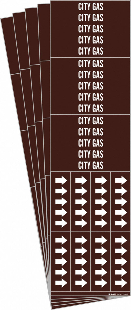 Pipe Marker Adhesive White City Gas PK5