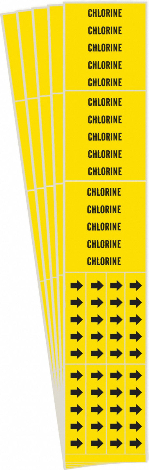 Pipe Marker Adhesive Black Chlorine PK5