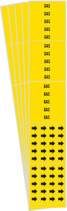 Pipe Marker Adhesive Black Gas PK5