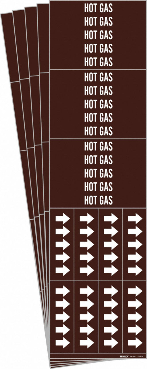 Pipe Marker Adhesive White Hot Gas PK5