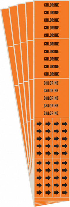Pipe Marker Adhesive Black Chlorine PK5