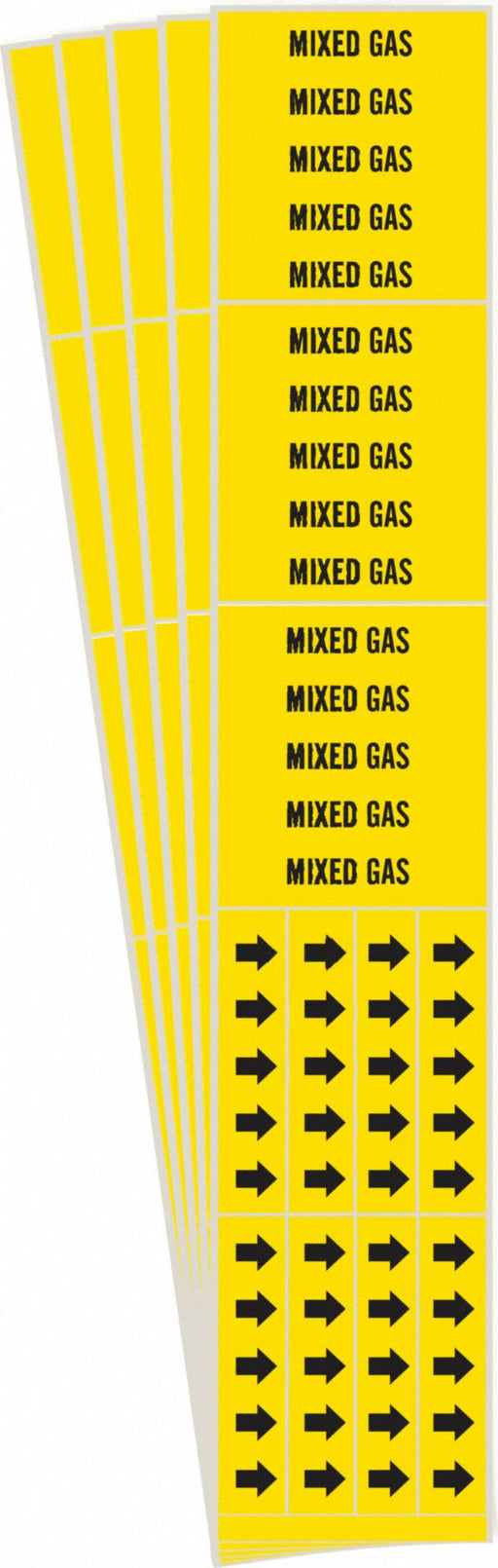 Pipe Marker Adhesive Black Mixed Gas PK5