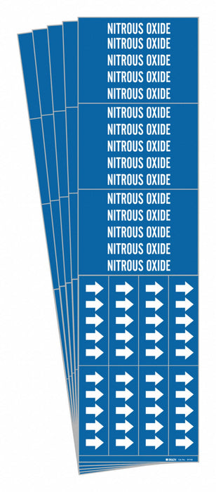 Pipe Marker White Nitrous Oxide PK5