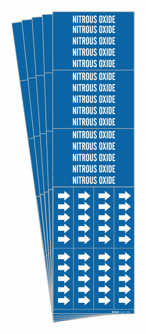 Pipe Marker White Nitrous Oxide PK5