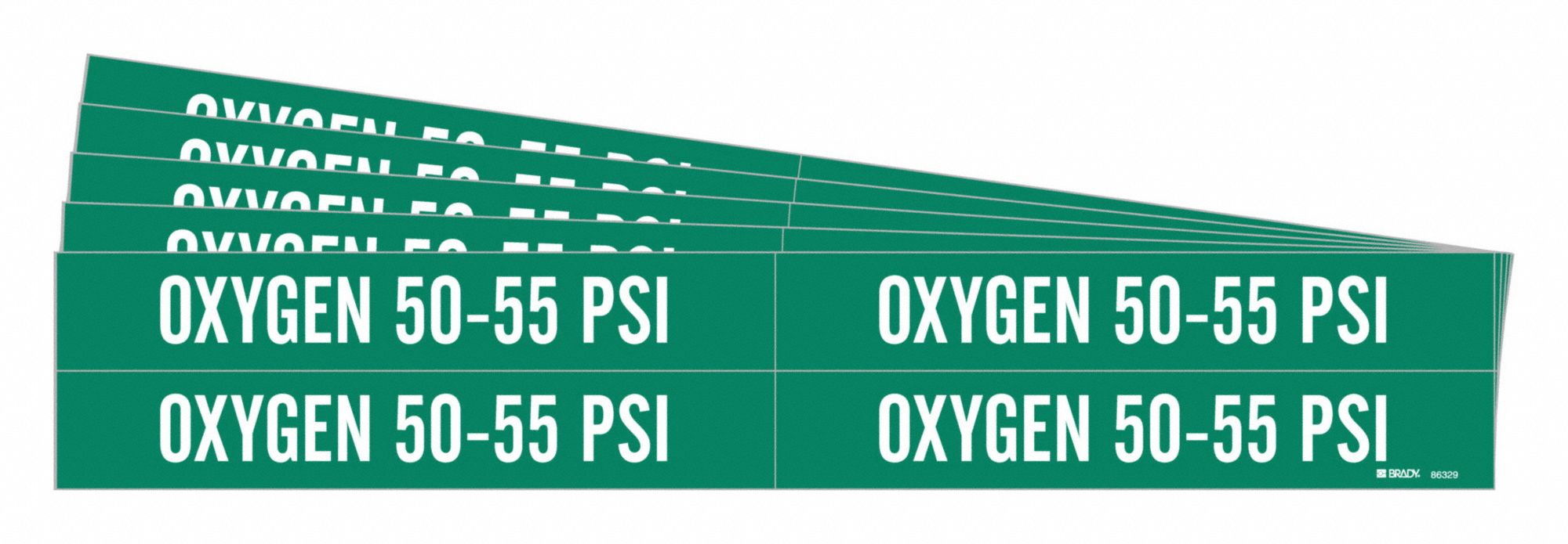 Pipe Marker White Oxygen 50-55 PSI PK5
