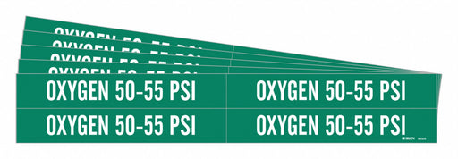 Pipe Marker White Oxygen 50-55 PSI PK5