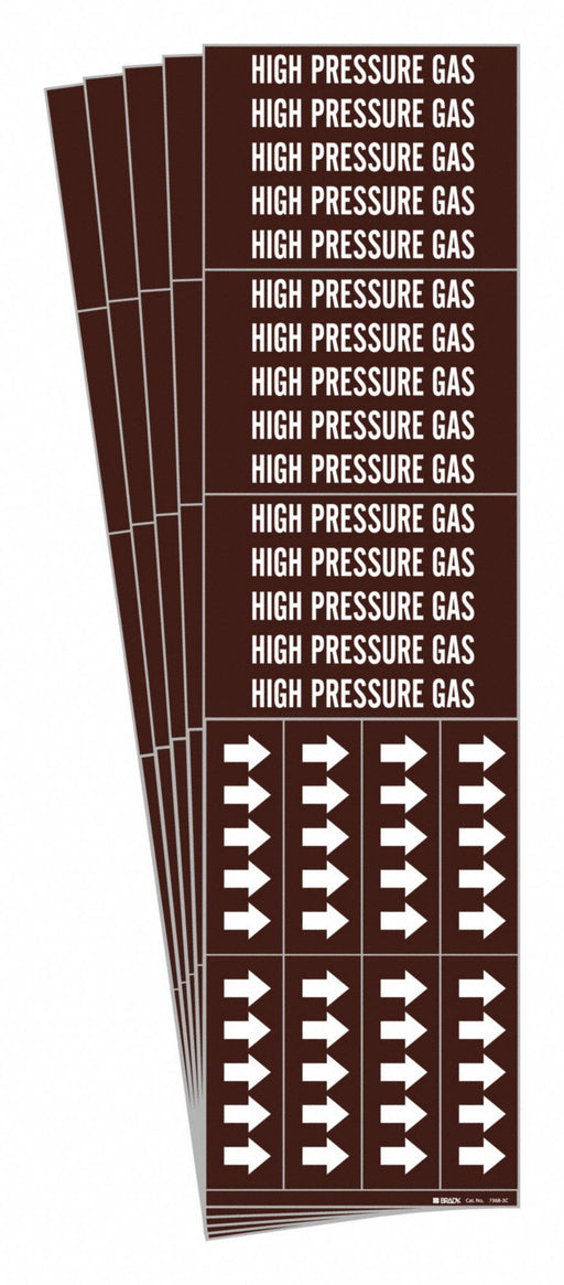 Pipe Marker White High Pressure Gas PK5