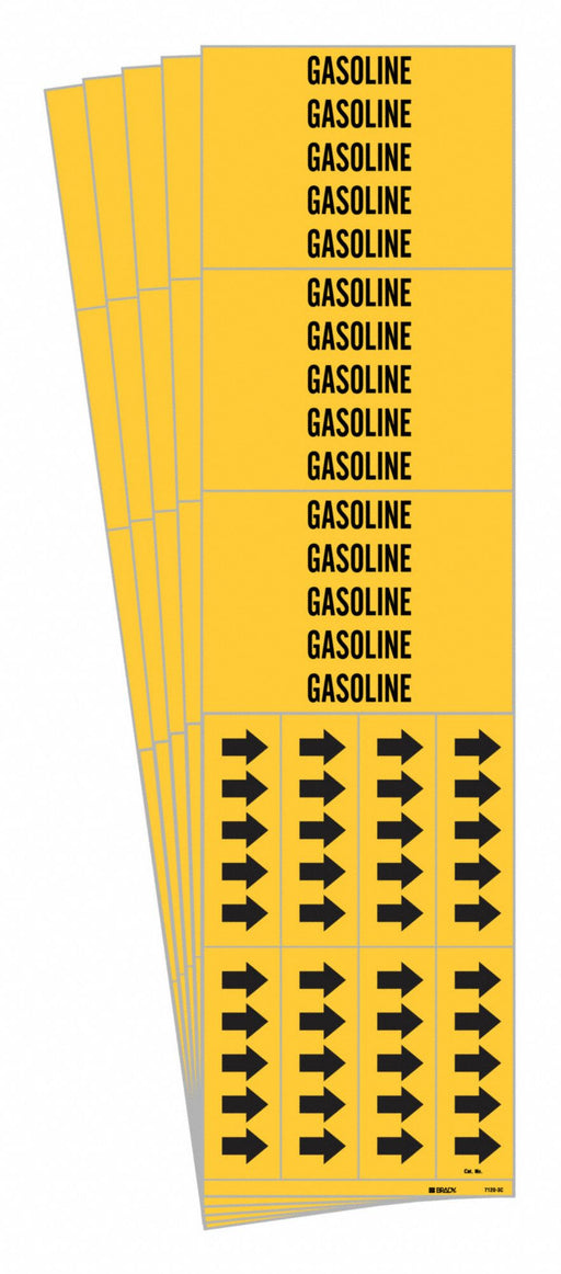 Pipe Marker Adhesive Black Gasoline PK5