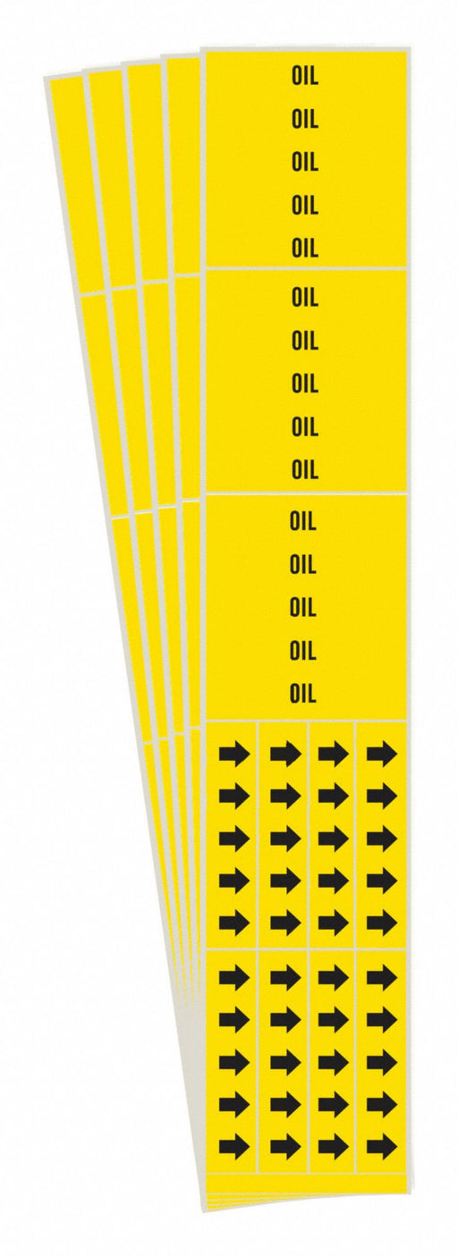 Pipe Marker Adhesive Black Oil PK5